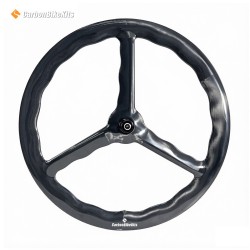 700C 29mm Forma de onda 3 radios Rueda tubeless 55mm de profundidad